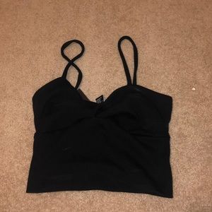 Black tank crop top